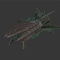 Futuristic Cosmic Spaceship With Armored Hull And Aerodynamic Design For Space Exploration