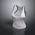 White Tank Top with Black Straps Fitted Design for Casual Everyday Wear