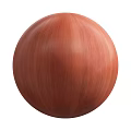 Brown Wooden Wall Panel With Natural Wood Grain And Round Wooden Sphere On Dark Floor