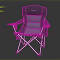 TFO Folding Camping Chair With Gray Blue Fabric And Durable Metal Frame