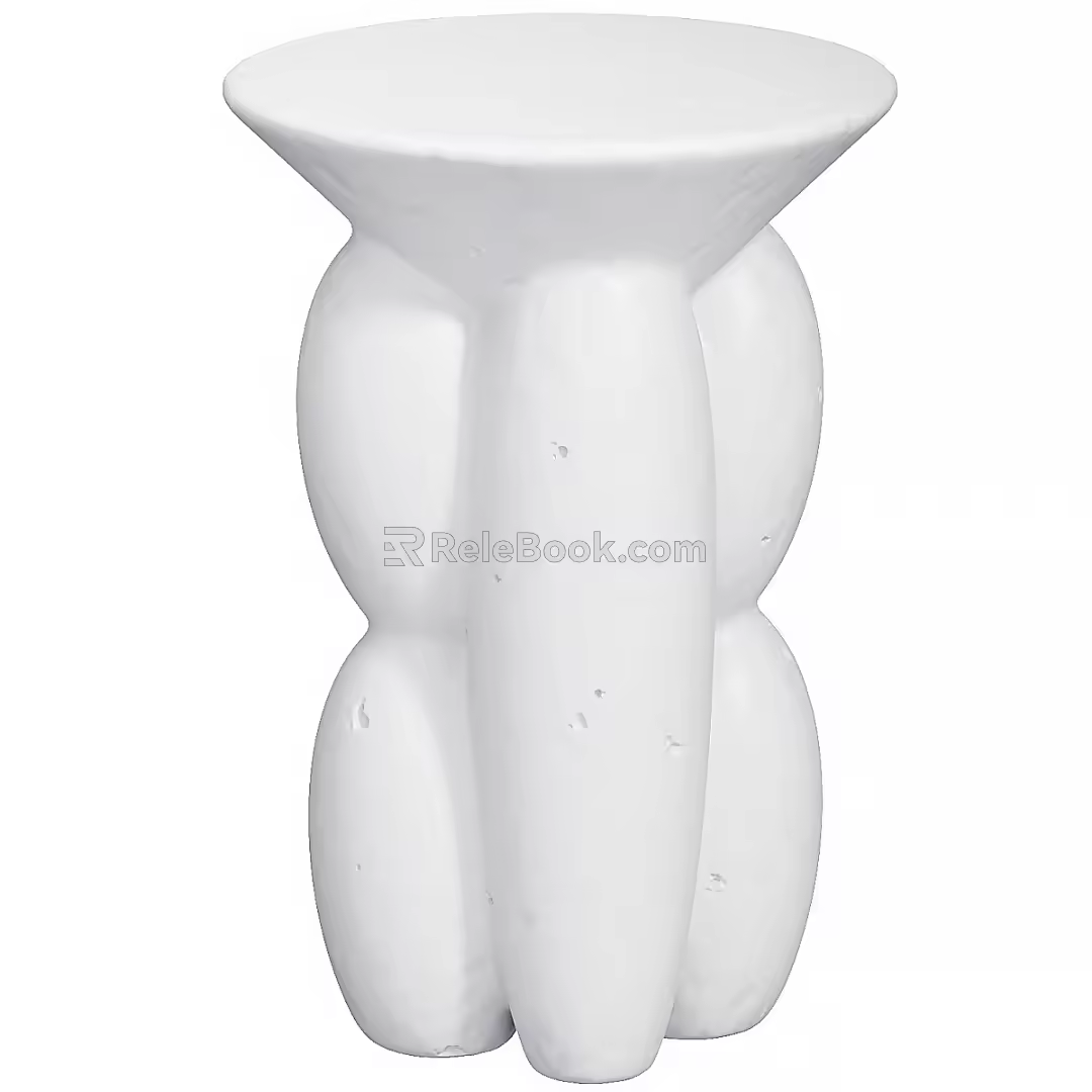 Cream Style Side Table Art Side Table Bedside Table Shape Coffee Table Creative Side Table Sofa Side Table Milk White Side Table Retro Side Table 3d model