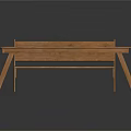 Simple Wooden Dining Table Set With Matching Bench For Home Dining Area 3d model