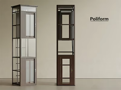 Poliform Modern Elevator Design With Glass Panels And Metal Frames 3d model