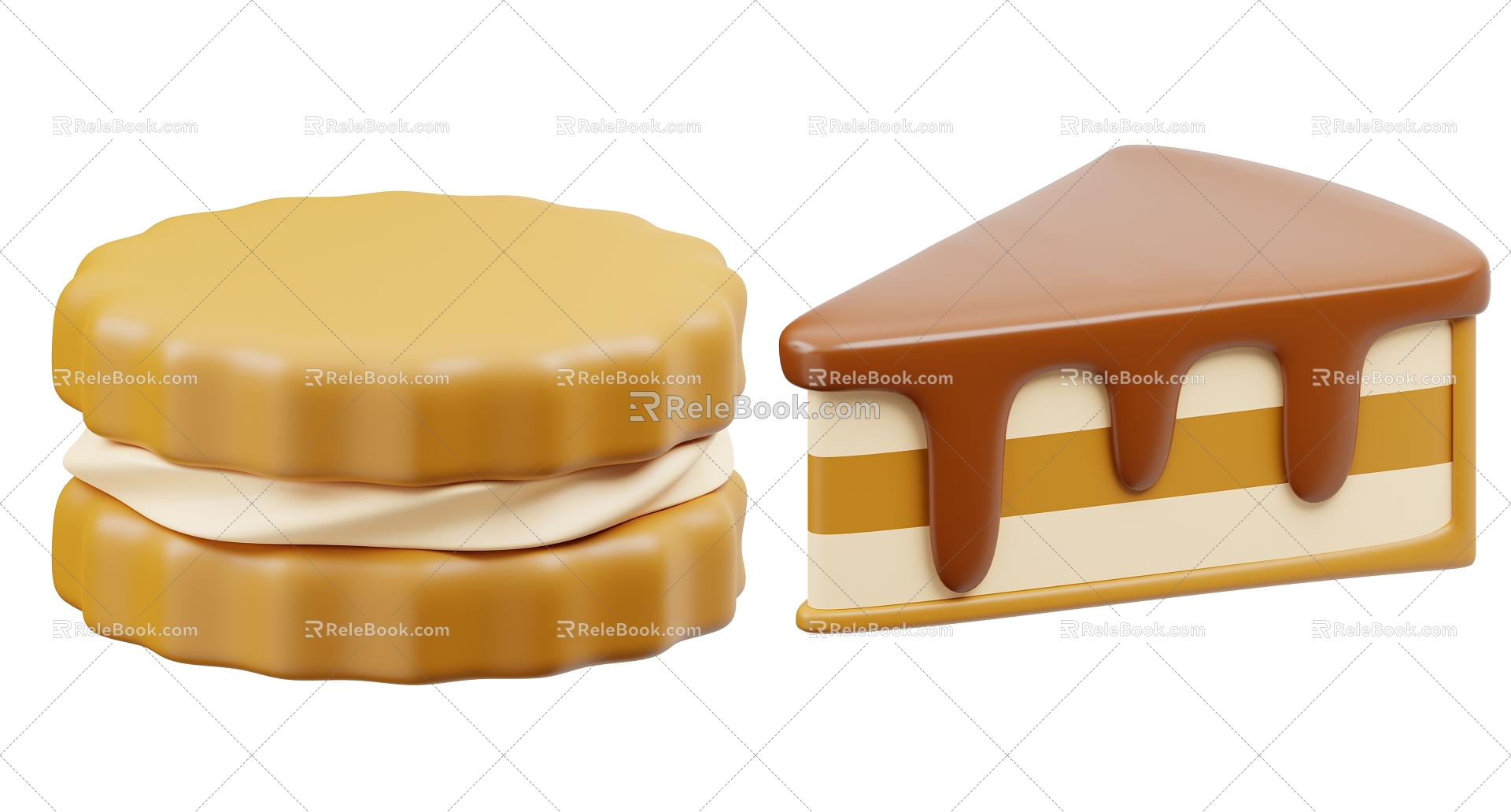 Modern Bread Cake Cartoon Bread Food Cartoon Food 3d model