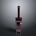 Traditional Vintage Household Stove With Wooden Structure And Tall Chimney Design