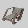 Modern Leisure Chair with Wooden Frame and Woven Fabric Cushion Contemporary Design