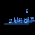 Modern Chessboard Technology Chessboard with Animation 3d model