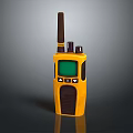 Yellow Walkie Talkie Device With Antenna Green Screen And Control Buttons