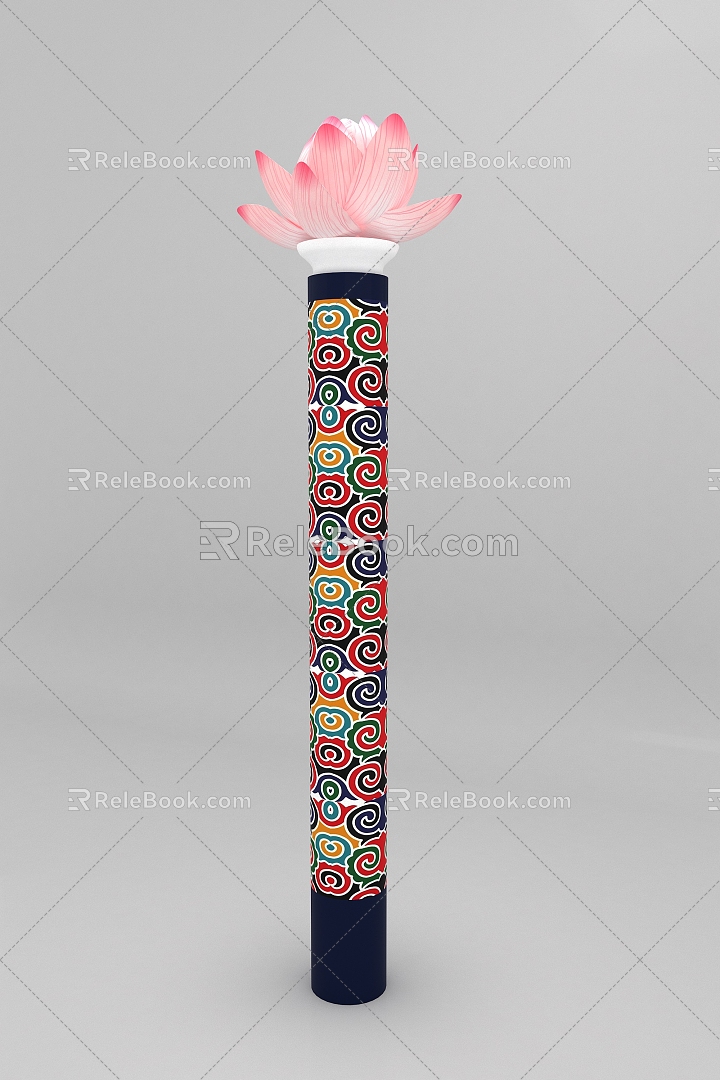 lotus street lamp 3d model