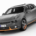 Gray Modern Crossover SUV With Orange Accent Wheels Sleek Body And Stylish Front Fascia