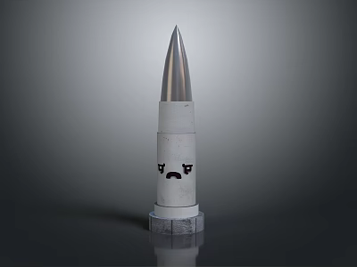 Tall Pointed Rocket Model with Base Structure for Cosmic Space Exploration 3d model
