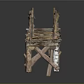 Rustic Handcrafted Twig Bridge Structure With Wooden Planks And Natural Branches