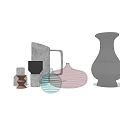Artistic Ceramic Vessels With Various Shapes Vase Pitcher Cup And Textured Designs 3d model