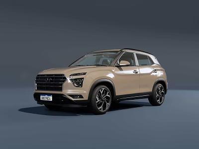 The Modern Beige SUV Featuring Sleek Exterior Design Alloy Wheels and Bold Front Grille 3d model
