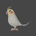 Cute Game Movie Character Parrot With Yellow Crest White And Yellow Feathers And Pink Beak