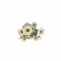 Decorative Ornament Set with Wicker Basket and White Daisies for Tabletop Decoration