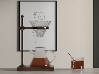 coffee cup coffee pot glass cup 3d model