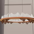 Modern Elegant Circular Chandelier With Glass Wave Shaped Edges And Warm Lighting