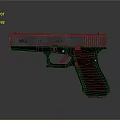 Sleek Black Modern Pistol With Metal Frame Textured Grip And Tactical Design