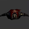 Fantasy Warrior Armor Design With Red Cape Golden Ornaments And Detailed Helmet