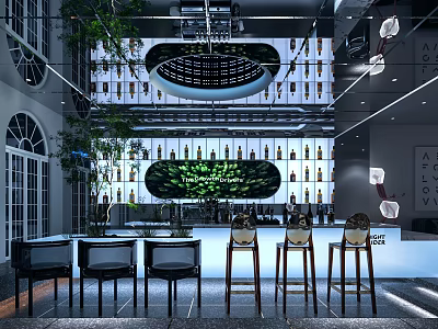 Modern Bar E-Sports Hotel Bar 3d model