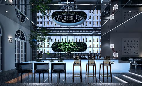 Modern Bar E-Sports Hotel Bar 3d model