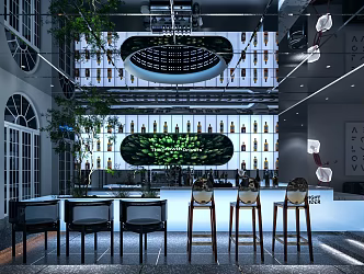 Modern Bar E-Sports Hotel Bar 3d model