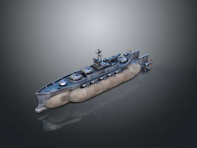 Detailed Vintage Military Ship Model With Cannons Deck Structure And Realistic Texture 3d model