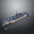 Detailed Vintage Military Ship Model With Cannons Deck Structure And Realistic Texture