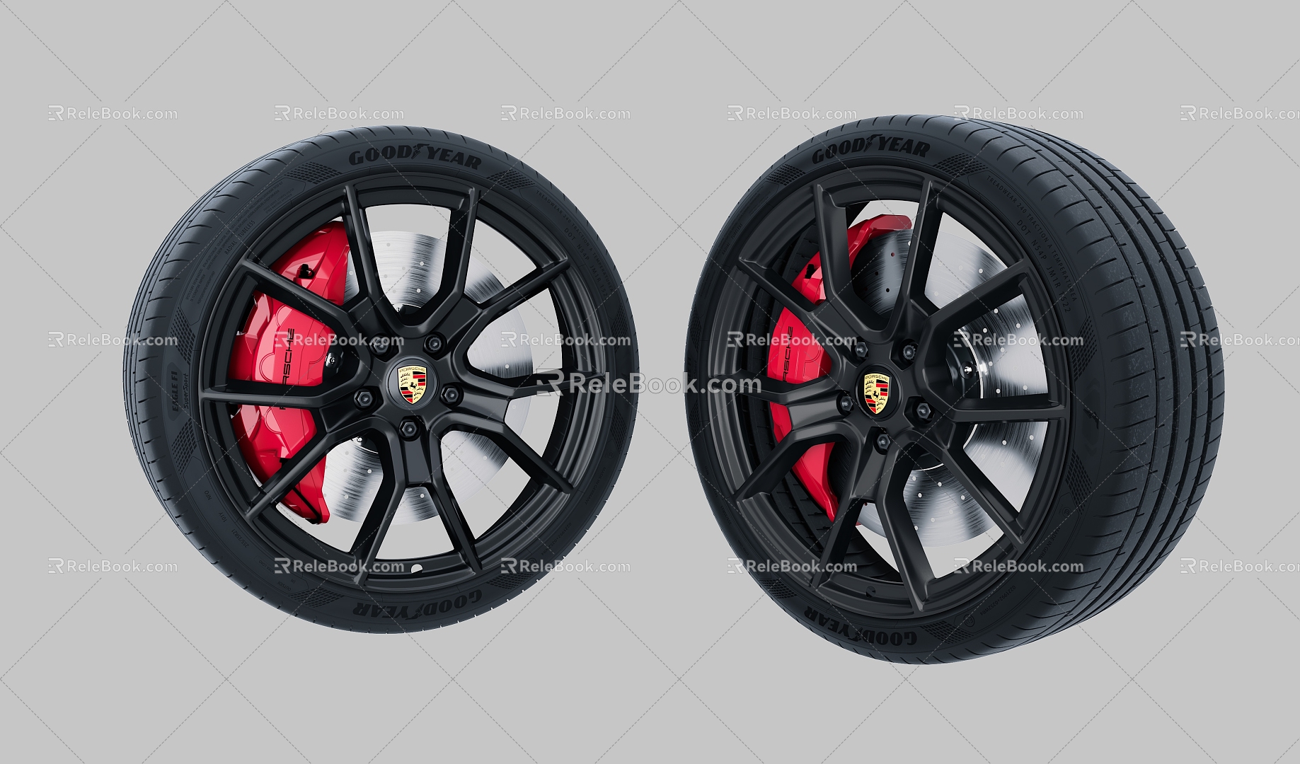 Modern style tire caliper brake disc tire 3d model