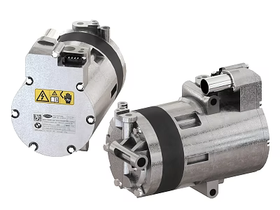Heavy Duty Industrial Motors With Metal Housing Warning Labels And Connectors 3d model
