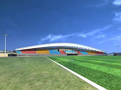 Modern football stadium stands 3d model