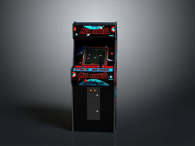 Classic Street Fighter Arcade Machine With Colorful Artwork And Game Screen 3d model
