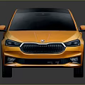 Orange Hatchback Car With Black Roof Silver Alloy Wheels And Modern Front Grille