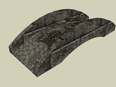 Ancient Stone Arch Bridge Constructed With Rough Textured Stones And Solid Structure 3d model