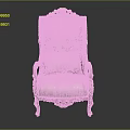 Single Sofa With Carved Golden Accents Striped Fabric And Button Tufted Back