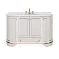 Elegant White Bathroom Vanity With Marble Countertop And Gold Accent Faucet Storage Cabinet