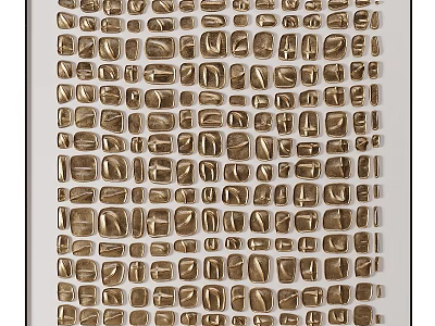 Modern Square Rug With Gold Geometric Block Patterns For Home Decor 3d model