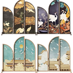 Screen partition decorative screen 3d model