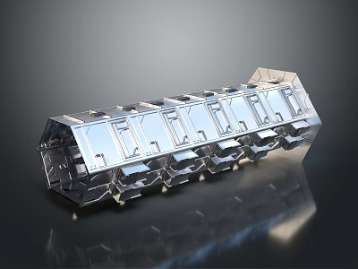 Cartoon Scene Of Transparent Multi Compartment Storage Container With Clear Slots And Shiny Surface 3d model