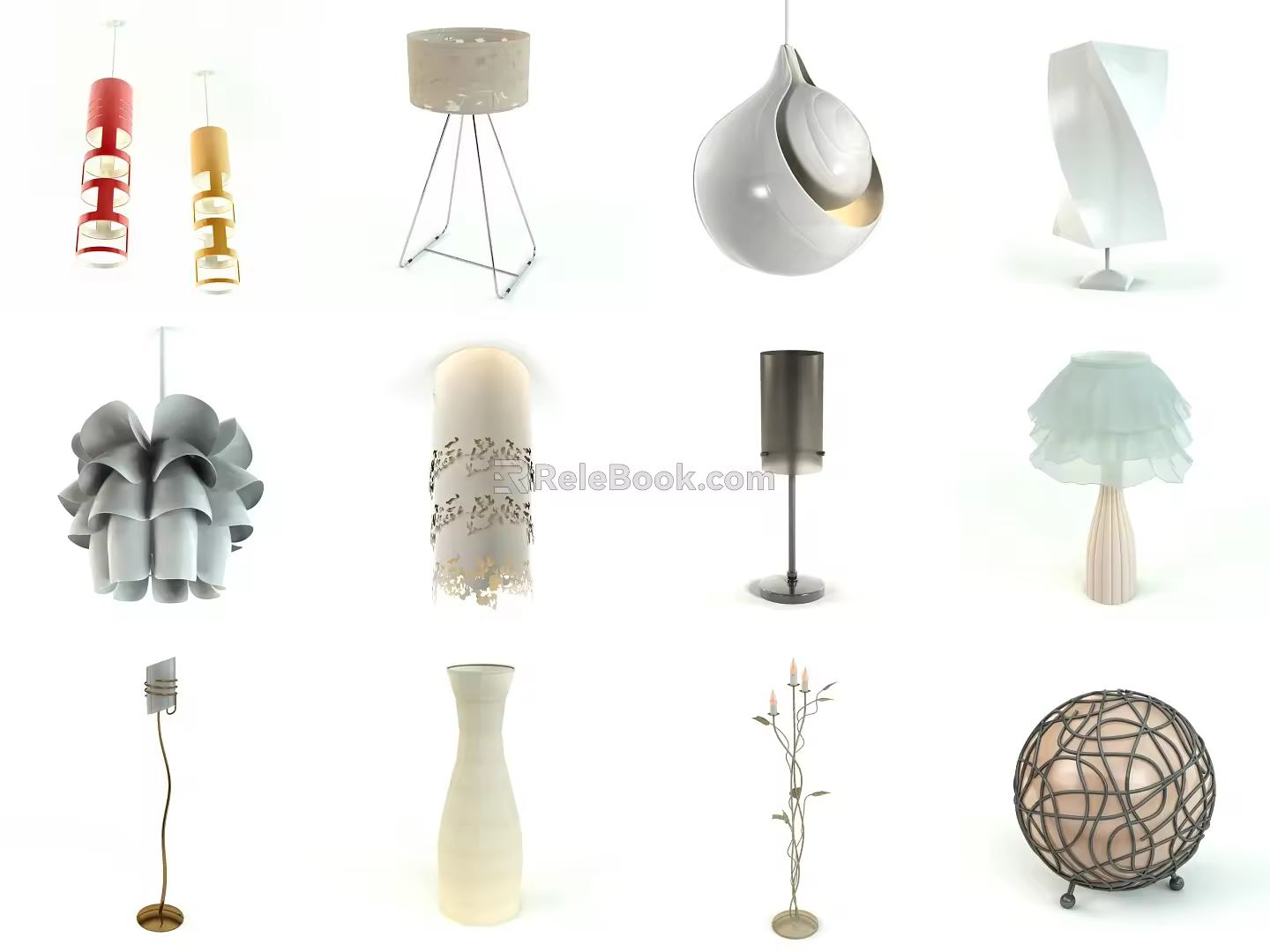 Modern Art Lamps Chandelier Table Lamp Floor Lamp 3d model