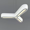 Modern White Y Shaped Chandelier with LED Lighting for Contemporary Home Decor
