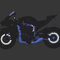 Modern Futuristic Black Motorcycle With Blue Accents And Illuminated Wheels