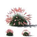 Elegant Pink Pampas Grass Decorative Ornament Set With Green Foliage And Plume Accents