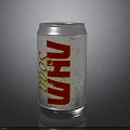 Aluminum Soda Can With Silver Surface Red ADVOC Text And Yellow Bubbles