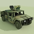 Military Hummer Vehicle With Camouflage Paint And Roof Mounted Equipment