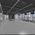 Modern Fitness Gym With Diverse Workout Equipment And Spacious Training Space
