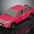 Pink Pickup Truck With Stylish Exterior Shiny Finish And Black Wheels