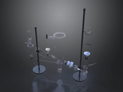 Experimental equipment Glass beakers Chemical utensils Container cups Experimental equipment 3d model