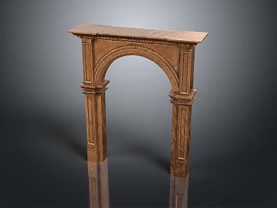 Gate House Stone Gate House Outdoor Articles Realistic 3d model
